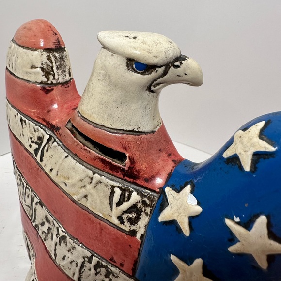 Vintage  FF Japan American Eagle Bank with Flag Body 7" x 6" - Picture 4 of 9
